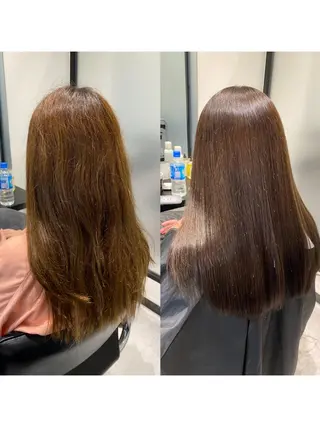 セミロング カラー パーマ ヘアアレンジ 髪質改善絹髪質感TR レイヤーカット/熊澤のヘアスタイル