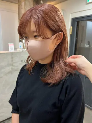セミロング 東のりか/ハイトーン ブリーチカラー/ボブのヘアスタイル