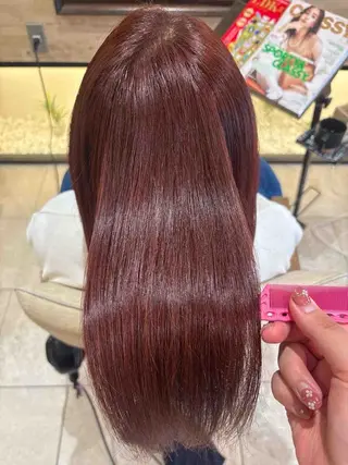 カラー 🍒🌷ピンクカラー 🌷🍒井出まりあのヘアスタイル
