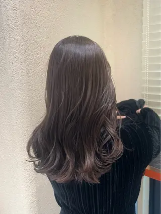 セミロング 暖色系カラー/オリー ブカラー💚宮城のヘアスタイル