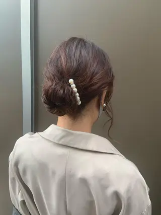 ミディアム カラー パーマ ヘアアレンジ ハイトーンカラー🤍 山下 優華のヘアスタイル