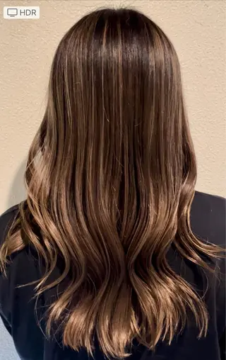 ロング カラー Blue高槻所属・ハイライト 透明感カラー松本のヘアスタイル