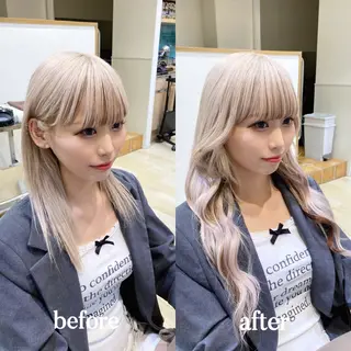 𝐲𝐮𝐮𝐦𝐢 エクステ/ 艶カラーのヘアスタイル