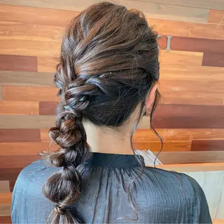 ロング ヘアアレンジ なつき/艶ピンク/ girly hairのヘアスタイル