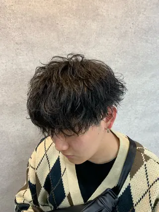 ショート カラー パーマ 福井祥太／海外風 /プードルパーマのヘアスタイル