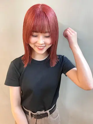 ミディアム カラー パーマ ヘアアレンジ メンズ キッズ ネイル マツエク・マツパ アイブロウ tatsumi/ボブ ウルフ/レイヤーのヘアスタイル