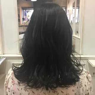 セミロング カラー パーマ RUKA 美容院×ネイリストのヘアスタイル