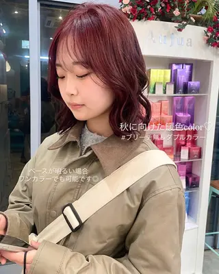 ミディアム カラー ROMMY.所属・ナカノユウ/本厚木/ レイヤーカットのヘアスタイル