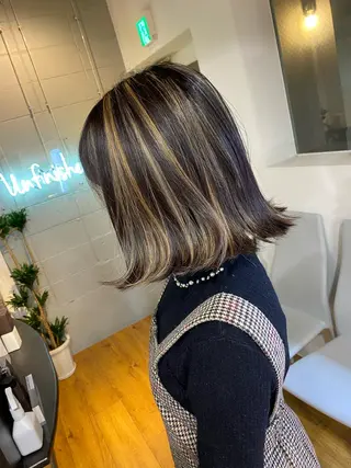 ミディアム カラー ヘアアレンジ 久米 治仁のヘアスタイル