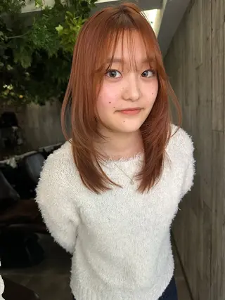 セミロング 艶カラー/フェイス レイヤー/たむのヘアスタイル