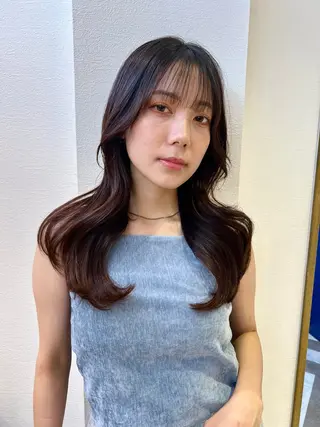 セミロング ‎🤍レイヤー/ 縮毛矯正🖤菊池瑛士のヘアスタイル