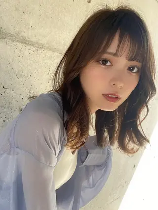 ミディアム 🧡くびれヘア/前髪 顔周り🧡久原結衣のヘアスタイル