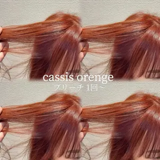 セミロング カラー 夏向/ハイトーン /パーマのヘアスタイル