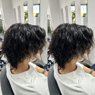 ショート パーマ メンズ メンズパーマ/艶 モテカラー/福井悟朗のヘアスタイル