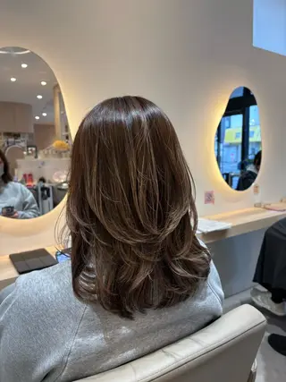 ミディアム カラー レイヤー/透明感/髪 質改善/メンズ/佐藤のヘアスタイル