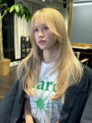 ロング カラー 🎀ミルクティー/暖 色×レイヤー/マリアのヘアスタイル