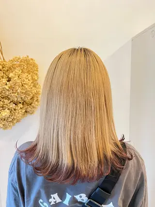 ミディアム カラー ヘアアレンジ 【本陣】カット モデル/朝岡 慧のヘアスタイル