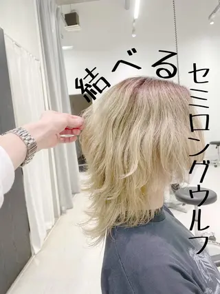 セミロング 🐺ウルフ/レイヤー カット/高嶋湧大のヘアスタイル