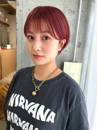 ショート カラー ヘアアレンジ lani ブリーチ /ダブルカラーのヘアスタイル