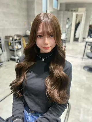 ロング _WHITE難波店[アンダーバーホワイト]所属・顔周りカット/大人 可愛い💍/中村嘉秀のヘアスタイル