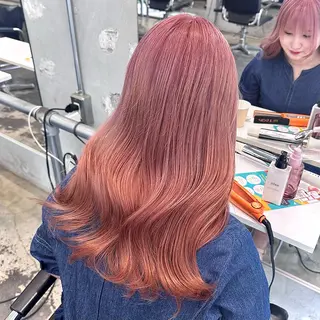 ロング カラー ヘアアレンジ 🥀モテ暖色× エクステ🥀あかりのヘアスタイル