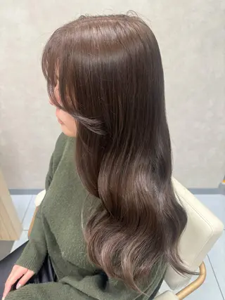 ロング カラー 韓国レイヤーカット/ くすみカラー/モモのヘアスタイル