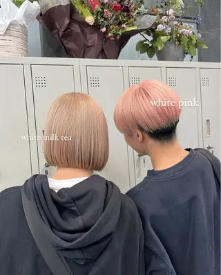 ショート カラー ヘアアレンジ ハイトーン/透明感 髪質改善/rinaのヘアスタイル