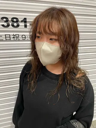 セミロング パーマ LEAPS adore都島店所属・みゆう 都島/透明感のヘアスタイル