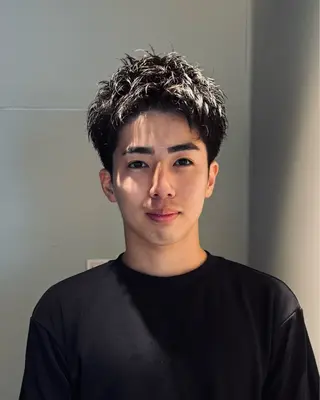 ショート パーマ メンズ スパイキーショート 大人パーマ 丸山のヘアスタイル