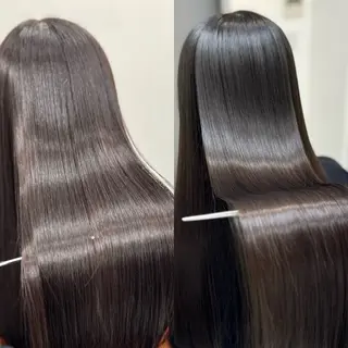 ロング パーマ ブリーチなし Ⅰ 髪質改善カラーのヘアスタイル