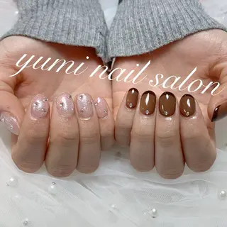 ネイル shineジェル& チップ長さだしのネイルデザイン