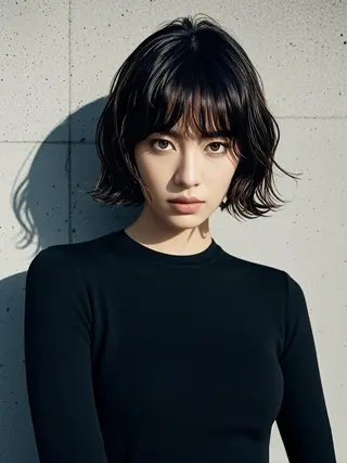 ミディアム ウルフカット 811 大阪梅田 ウルフのヘアスタイル