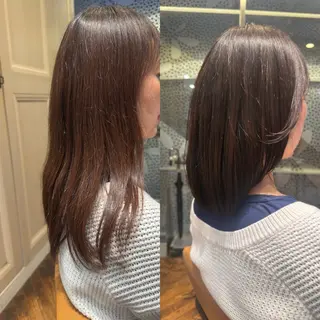 ミディアム 頭から整える美容師 松田のヘアスタイル