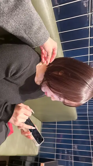 ショート カラー 似合わせぷつっとボブ 縮毛矯正 久保田彩菜のヘアスタイル