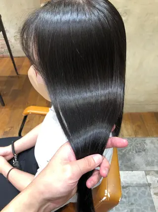 セミロング カラー パーマ 新宿✨顔周りカット 韓国ヘア/坂本亜裟海のヘアスタイル