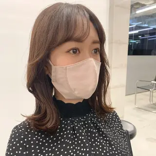 ミディアム カラー 透明感/オリーブ/ グレージュ/YUKAのヘアスタイル