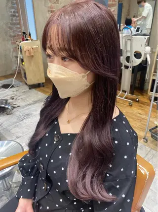 ロング カラー 顔周り/くびれヘア 韓国ヘア💕風間るなのヘアスタイル
