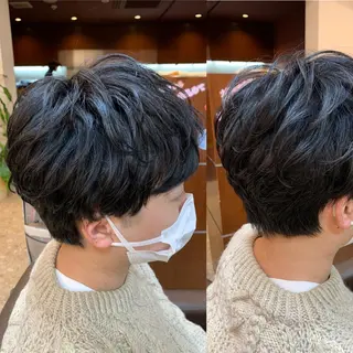 ショート パーマ メンズ 三ツ井凌 【ヘアケアサロン】のヘアスタイル