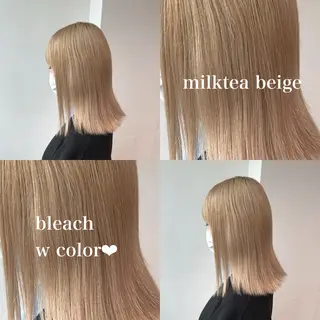 ロング カラー NAMI🤎ブラウン &ミルクティー🤍のヘアスタイル