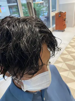 ショート カラー パーマ ヘアアレンジ メンズ メンズパーマの巨匠 鈴木純のヘアスタイル