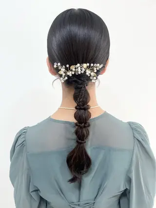 セミロング ヘアアレンジ ヘアセットサロン /上坪愛美のヘアスタイル