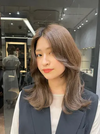 ミディアム 池袋/韓国/レイヤー 髪質改善/村上けいとのヘアスタイル