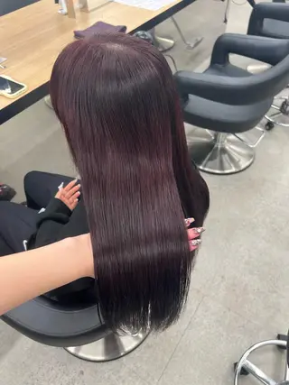 ロング カラー 💗愛され暖色💗 ピンク/レッド💗のヘアスタイル