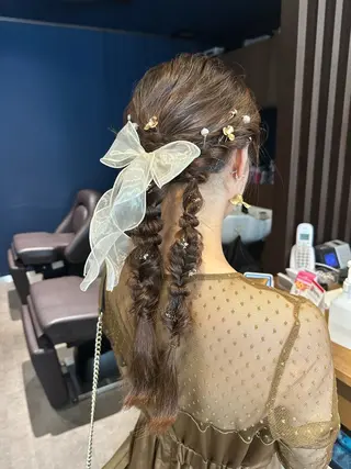 セミロング ヘアアレンジ 縮毛矯正+モテカラー 🎀✨MIHOのヘアスタイル