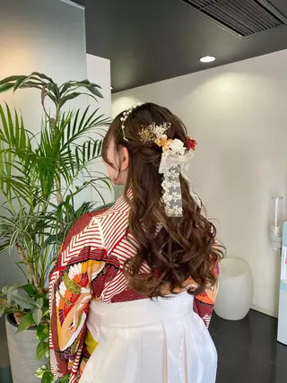 ロング ヘアアレンジ 暖色カラー /ヘアアレンジ/花鈴のヘアスタイル