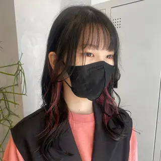 セミロング カラー デザインカラー/パー マ🦖外岡咲希🦖のヘアスタイル
