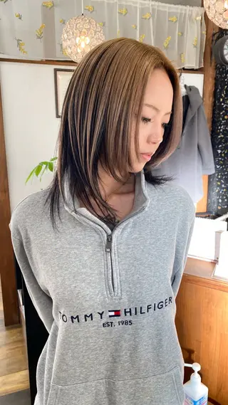 ミディアム カラー hair art OZ所属・カラーモデル募集🩰 Abe Amiのヘアスタイル