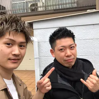 ショート カラー パーマ メンズ JUNTA 梅田茶屋町のヘアスタイル