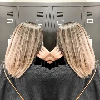 セミロング カラー アンドウ ユウ/ レイヤーカット/韓国のヘアスタイル