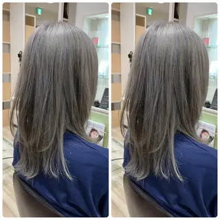 ミディアム 🦋ハイトーン🦋 石山 希理🦋のヘアスタイル